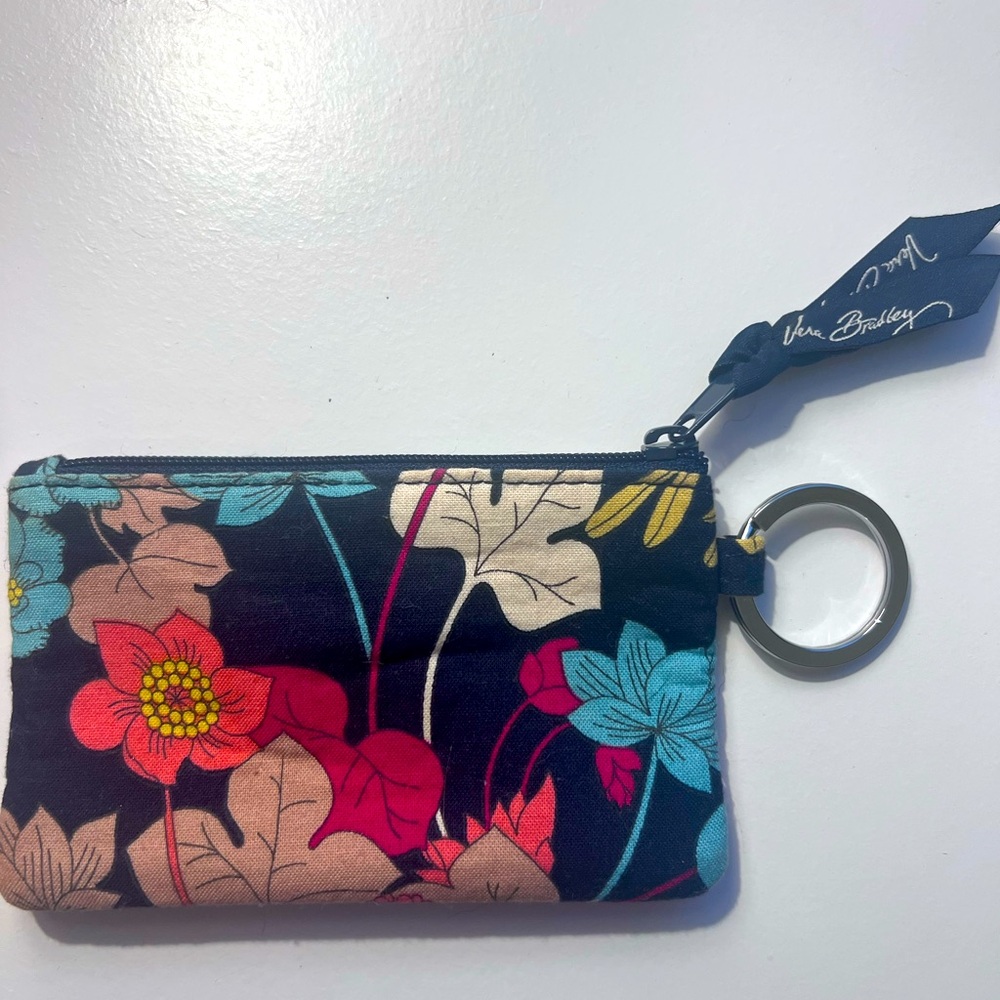 Vera Bradley RETIRED Floral Zip ID holder, case, keychain, small wallet